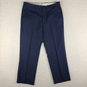 Santorelli Pants Mens 36x29 Navy Blue Straight Leg Romeo Trousers Dress Slacks *